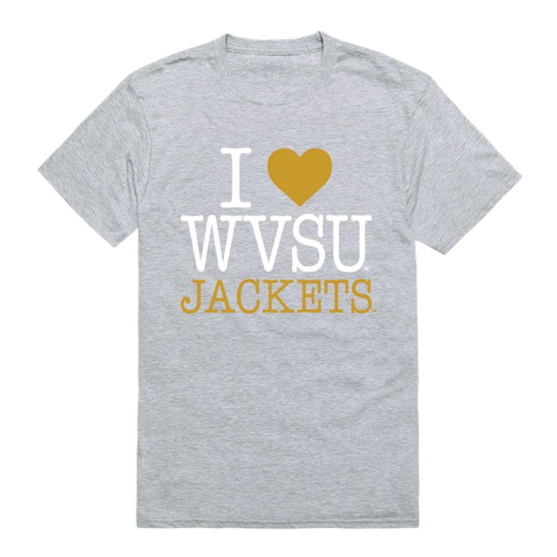 I Love WVSU West Virginia State University Yellow Jackets T-Shirt-Campus-Wardrobe