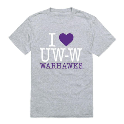 I Love UWW University of Wisconsin water Warhawks T-Shirt-Campus-Wardrobe