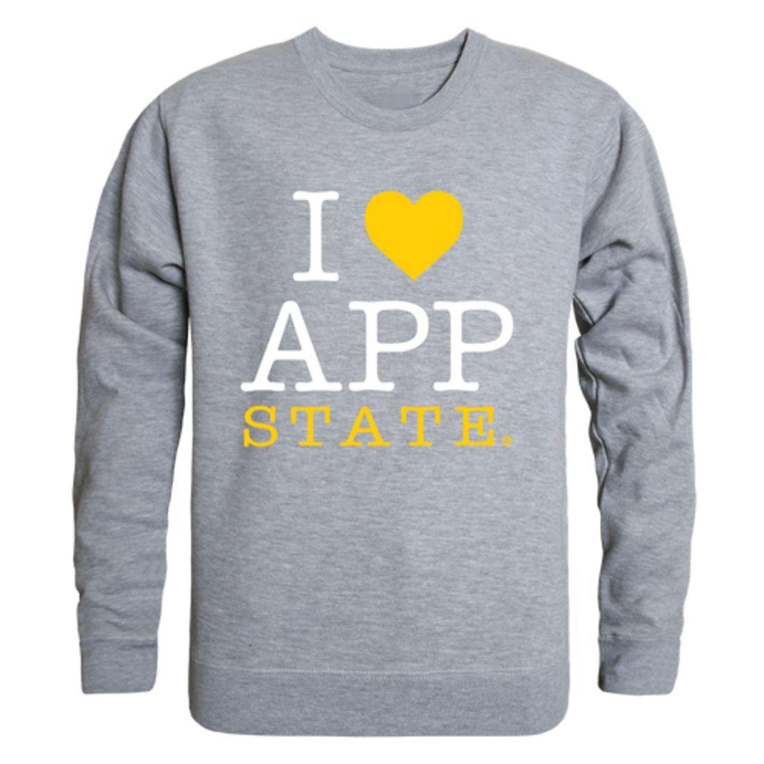 I Love Appalachian App State University Mountaineers Crewneck Pullover Sweatshirt Sweater-Campus-Wardrobe