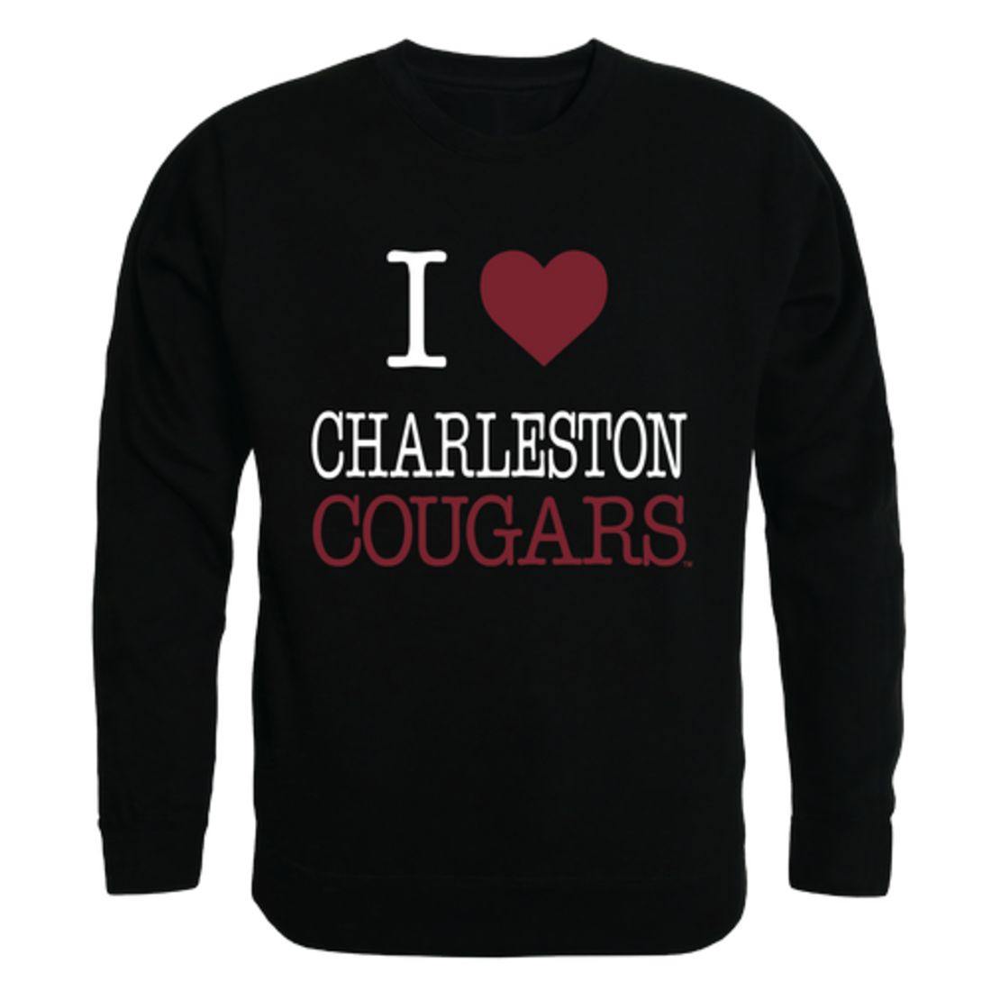 I Love COFC College of Charleston Cougars Crewneck Pullover Sweatshirt Sweater-Campus-Wardrobe