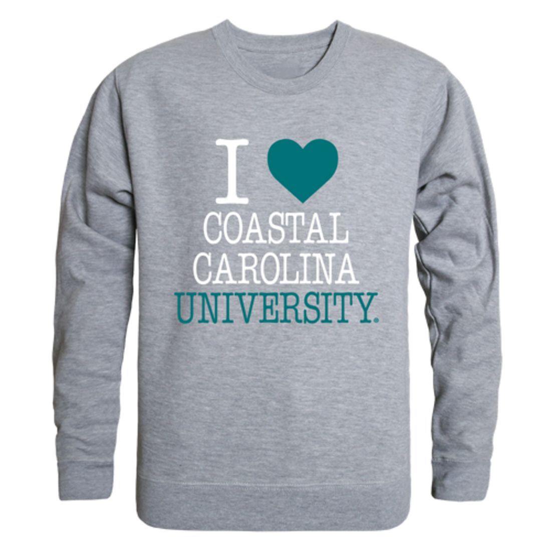 I Love CCU Coastal Carolina University Chanticleers Crewneck Pullover Sweatshirt Sweater-Campus-Wardrobe