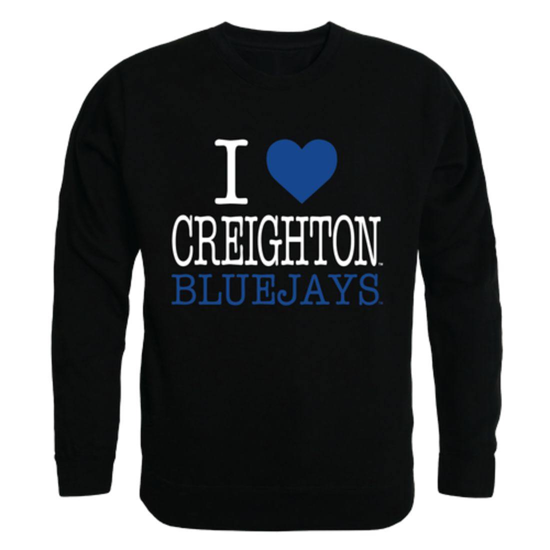 I Love Creighton University Bluejays Crewneck Pullover Sweatshirt Sweater-Campus-Wardrobe
