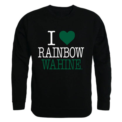 I Love University of Hawaii Rainbow Rainbow Warriors Crewneck Pullover Sweatshirt Sweater-Campus-Wardrobe