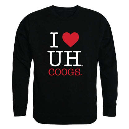 I Love UH University of Houston Cougars Crewneck Pullover Sweatshirt Sweater-Campus-Wardrobe