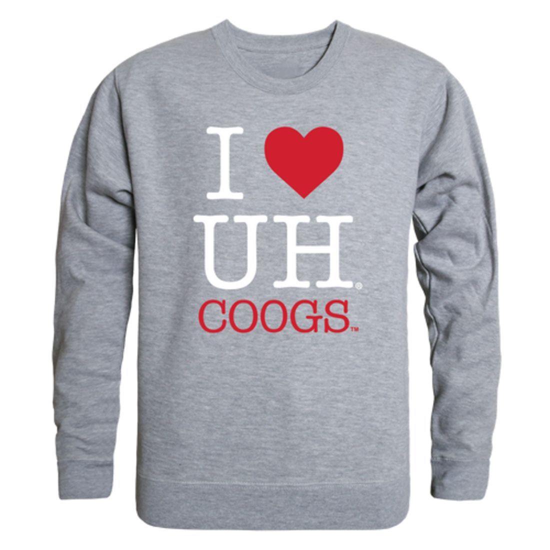 I Love UH University of Houston Cougars Crewneck Pullover Sweatshirt Sweater-Campus-Wardrobe