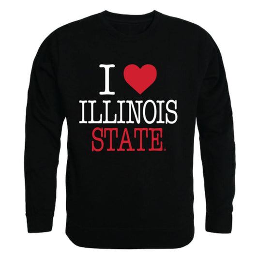 I Love ISU Illinois State University Redbirds Crewneck Pullover Sweatshirt Sweater-Campus-Wardrobe