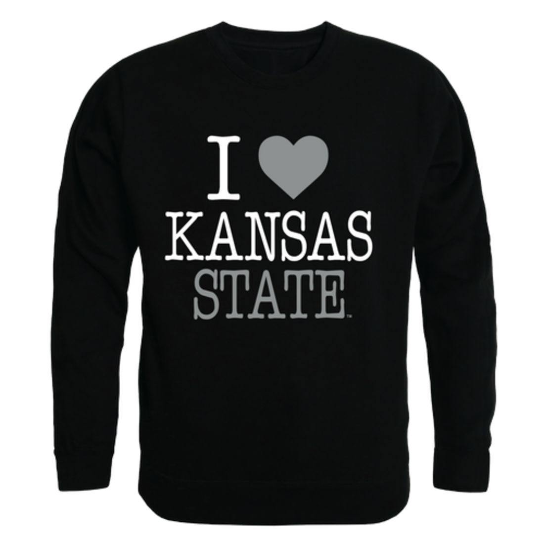 I Love KSU Kansas State University Wildcats Crewneck Pullover Sweatshirt Sweater-Campus-Wardrobe