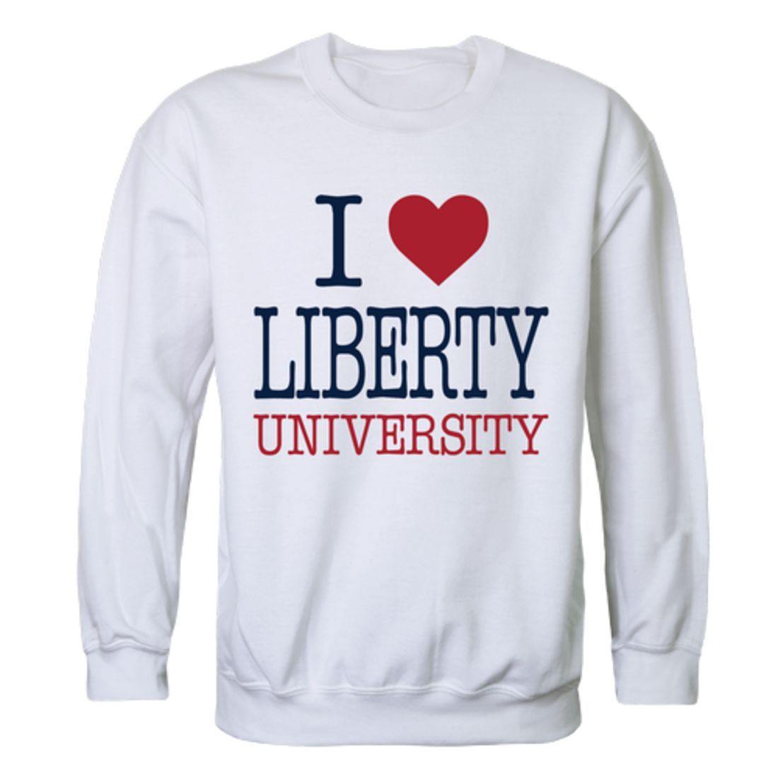I Love Liberty University Flames Crewneck Pullover Sweatshirt Sweater-Campus-Wardrobe