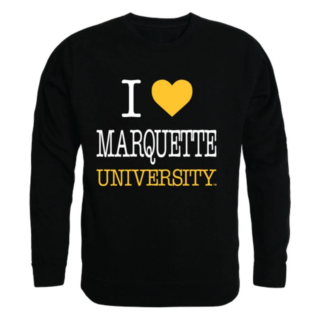 I Love Marquette University Golden Eagles Crewneck Pullover Sweatshirt Sweater-Campus-Wardrobe