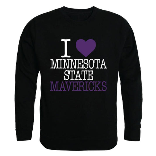 I Love MNSU Minnesota State University Mankato Mavericks Crewneck Pullover Sweatshirt Sweater-Campus-Wardrobe