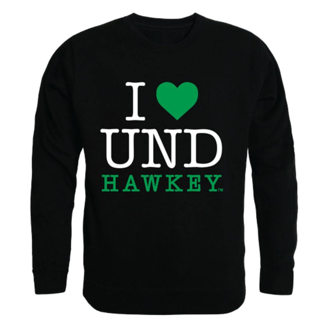 I Love UND University of North Dakota Fighting Hawks Crewneck Pullover Sweatshirt Sweater-Campus-Wardrobe
