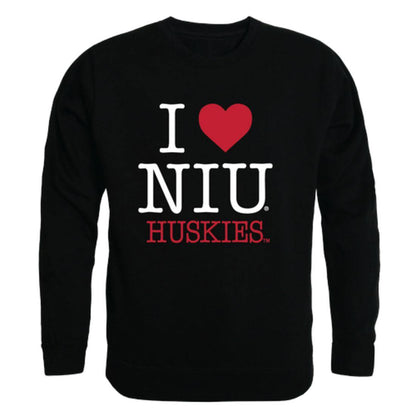 I Love NIU Northern Illinois University Huskies Crewneck Pullover Sweatshirt Sweater-Campus-Wardrobe