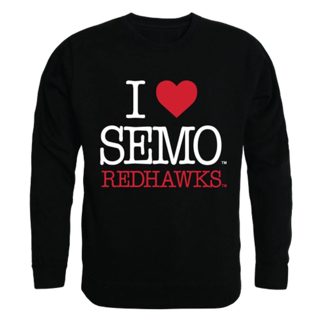 I Love SEMO Southeast Missouri State University Redhawks Crewneck Pullover Sweatshirt Sweater-Campus-Wardrobe