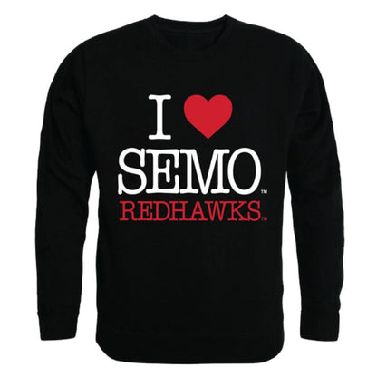I Love SEMO Southeast Missouri State University Redhawks Crewneck Pullover Sweatshirt Sweater-Campus-Wardrobe