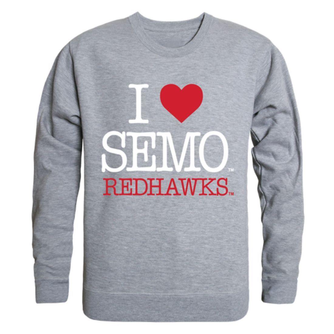 I Love SEMO Southeast Missouri State University Redhawks Crewneck Pullover Sweatshirt Sweater-Campus-Wardrobe