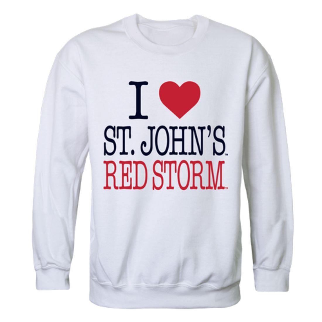 I Love St. John's University Red Storm Crewneck Pullover Sweatshirt Sweater-Campus-Wardrobe