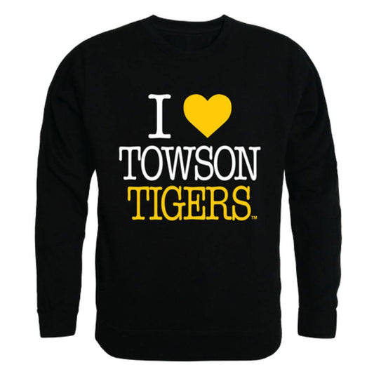 I Love TU Towson University Tigers Crewneck Pullover Sweatshirt Sweater-Campus-Wardrobe