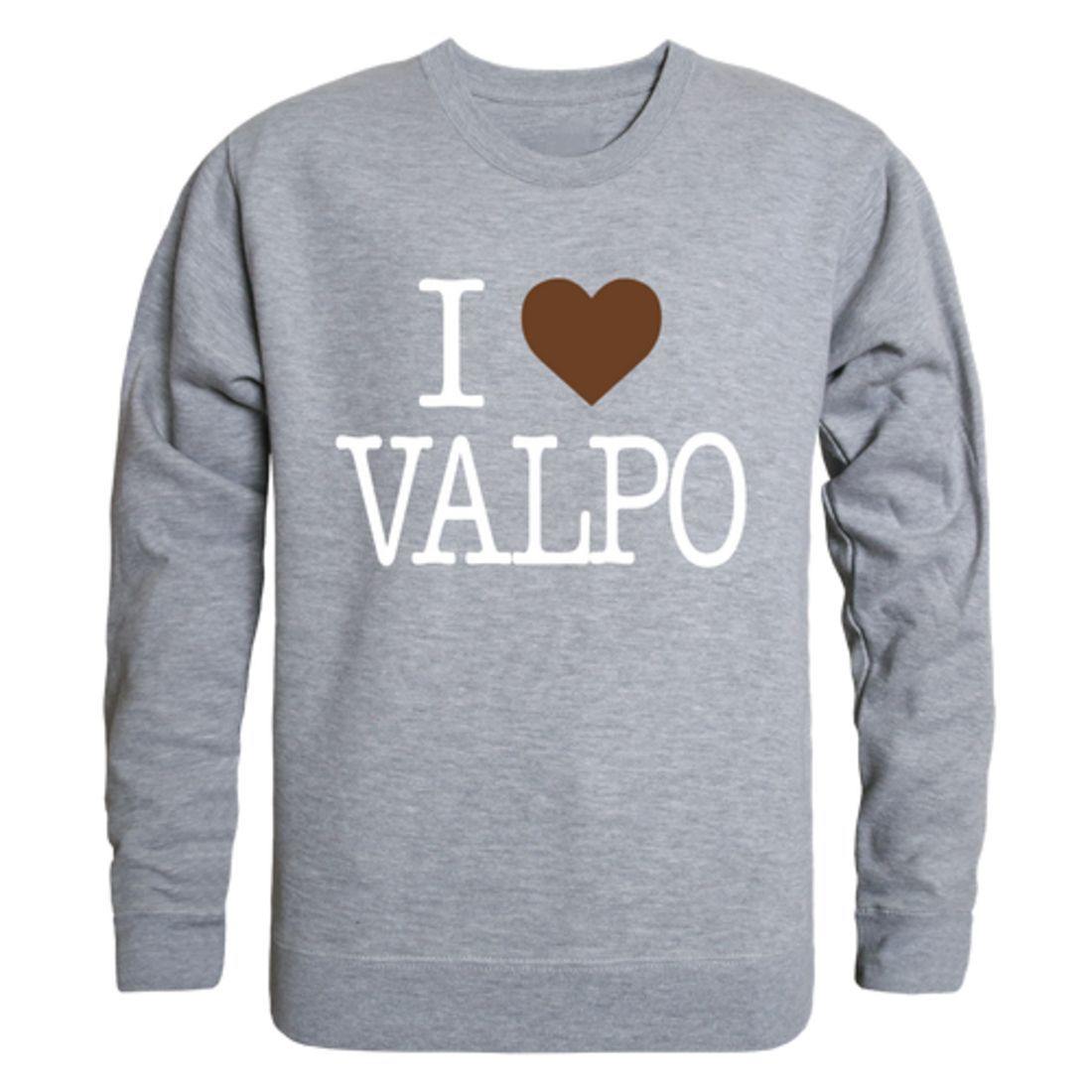 I Love Valparaiso University Crusaders Crewneck Pullover Sweatshirt Sweater-Campus-Wardrobe