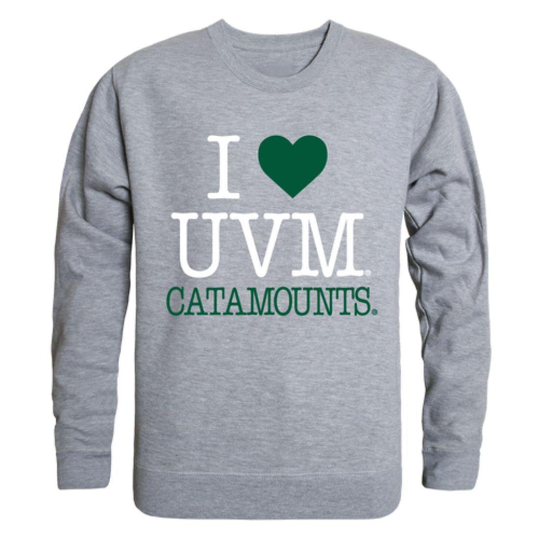 I Love UVM University of Vermont Catamounts Crewneck Pullover Sweatshirt Sweater-Campus-Wardrobe
