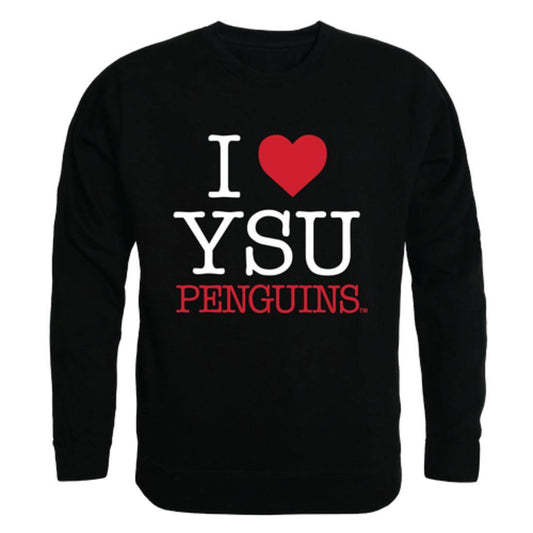 I Love YSU Youngstown State University Penguins Crewneck Pullover Sweatshirt Sweater-Campus-Wardrobe