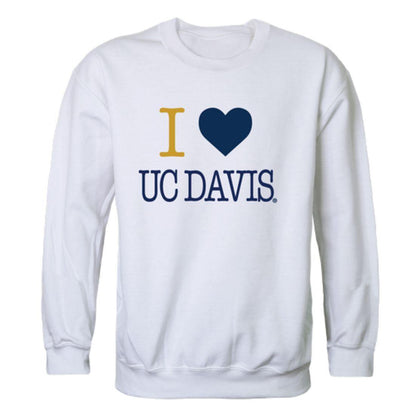 I Love UC Davis University of California Aggies Crewneck Pullover Sweatshirt Sweater-Campus-Wardrobe