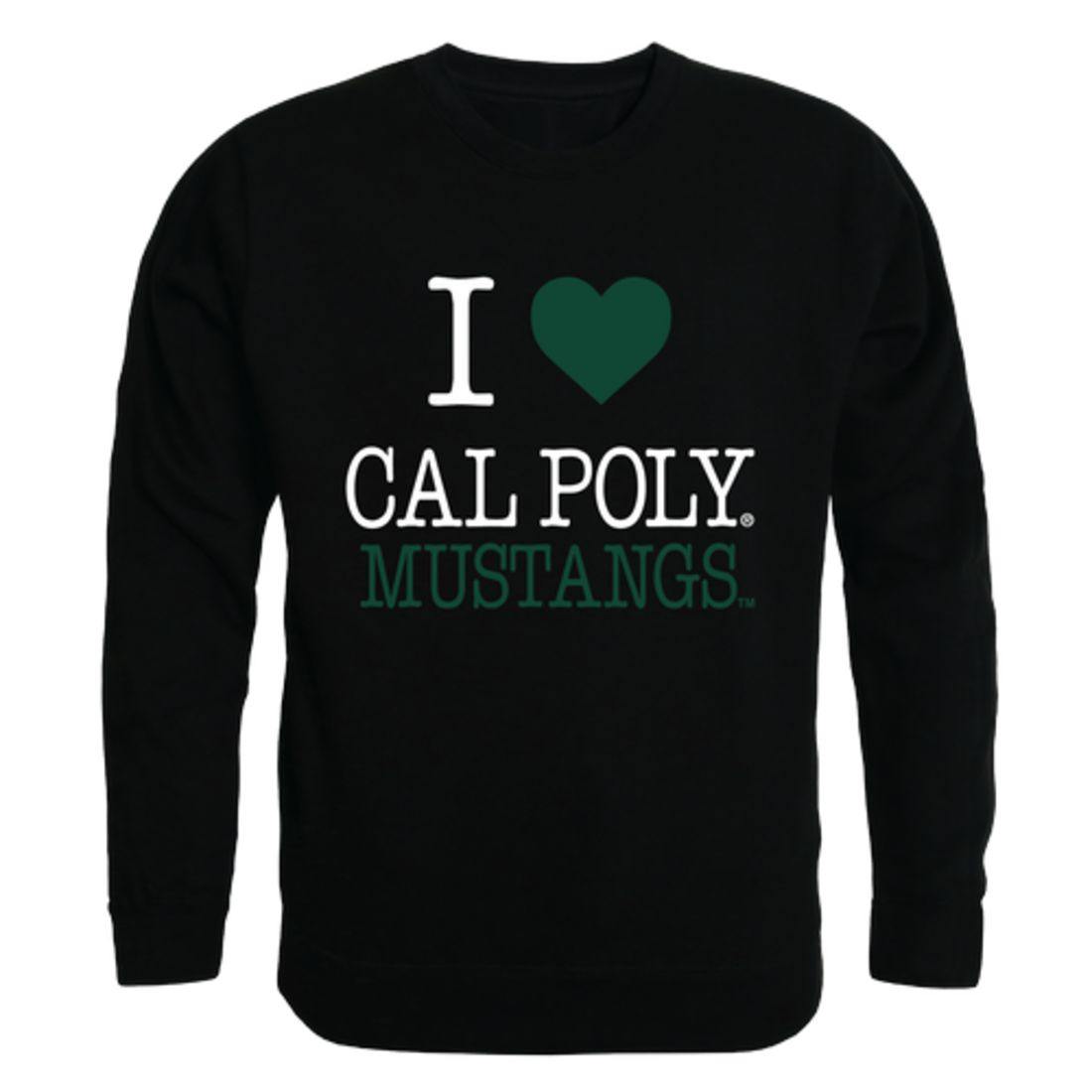I Love Cal Poly California Polytechnic State University Mustangs Crewneck Pullover Sweatshirt Sweater-Campus-Wardrobe