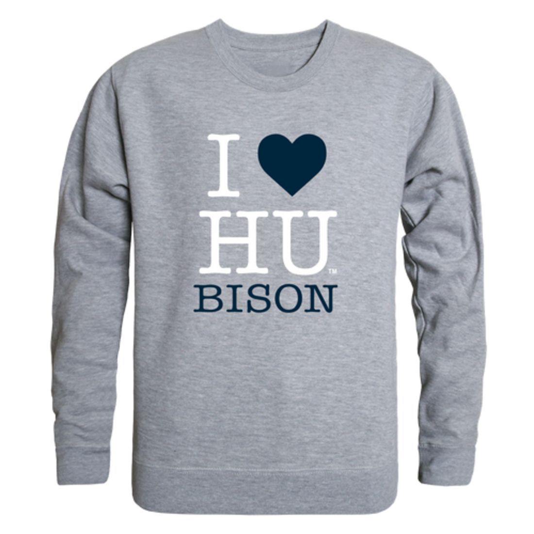 I Love Howard University Bison Crewneck Pullover Sweatshirt Sweater-Campus-Wardrobe