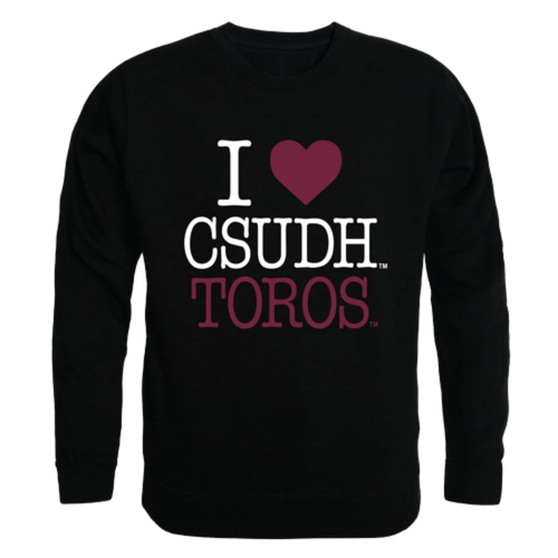 I Love CSUDH California State University Dominguez Hills Toros Crewneck Pullover Sweatshirt Sweater-Campus-Wardrobe