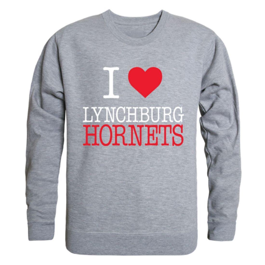 I Love Lynchburg College Hornets Crewneck Pullover Sweatshirt Sweater-Campus-Wardrobe