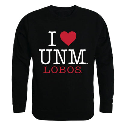 I Love UNM University of New Mexico Lobos Crewneck Pullover Sweatshirt Sweater-Campus-Wardrobe