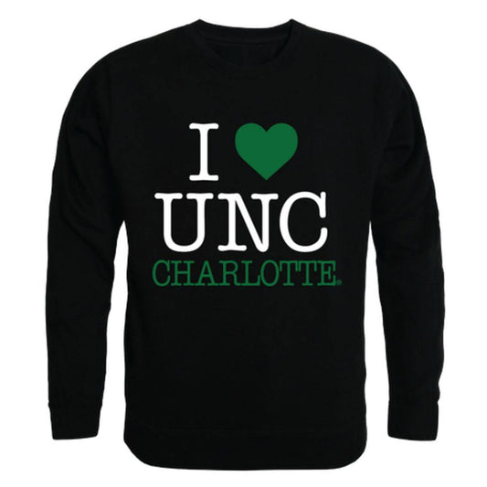 I Love UNC University of North Carolina at Charlotte 49ers Crewneck Pullover Sweatshirt Sweater-Campus-Wardrobe