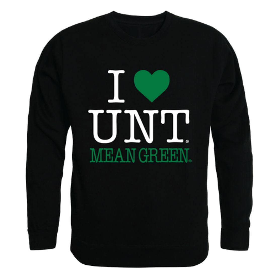 I Love UNT University of North Texas Mean Green Crewneck Pullover Sweatshirt Sweater-Campus-Wardrobe