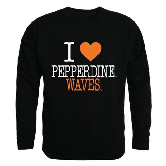 I Love Pepperdine University Waves Crewneck Pullover Sweatshirt Sweater-Campus-Wardrobe