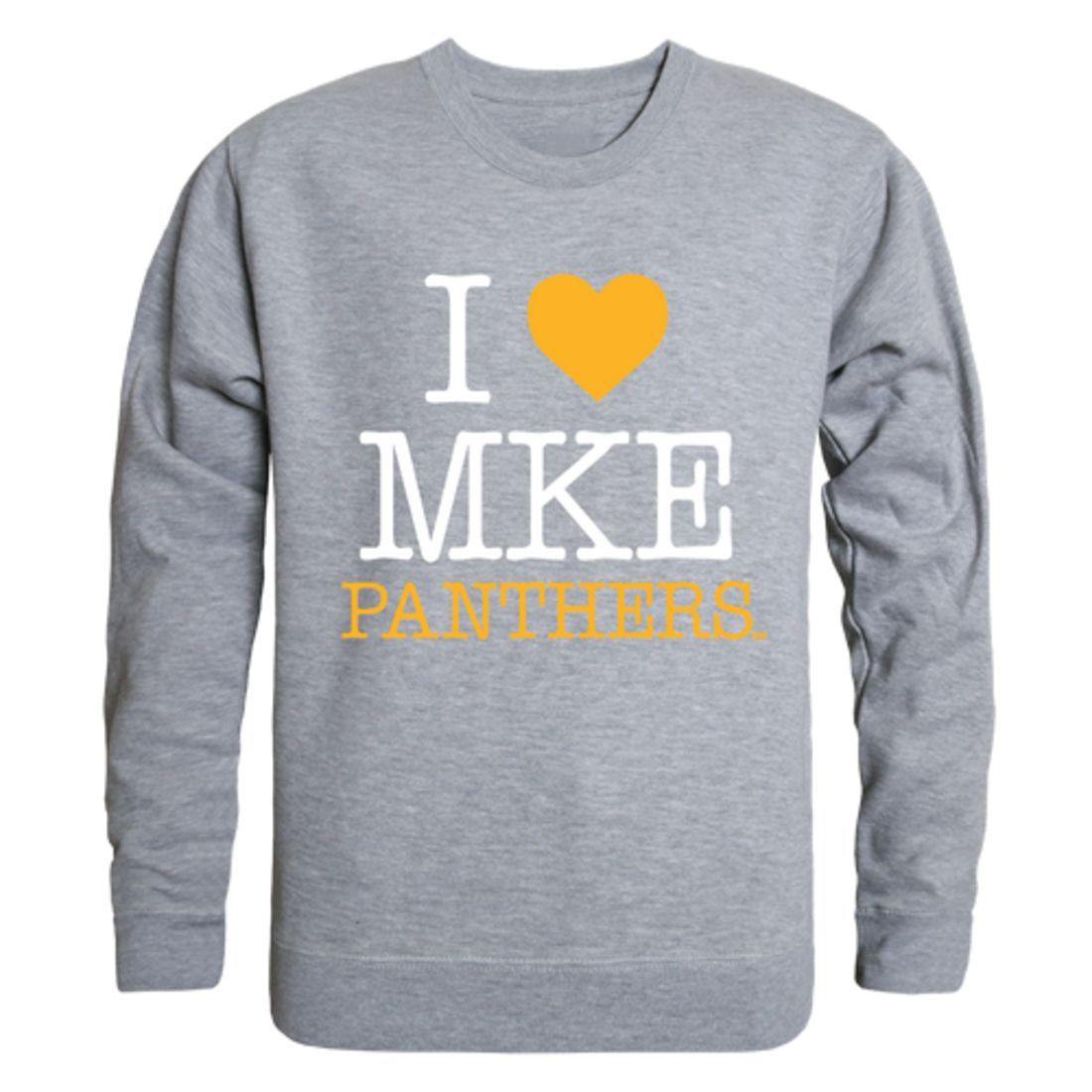 I Love UW University of Wisconsin Milwaukee Panthers Crewneck Pullover Sweatshirt Sweater-Campus-Wardrobe