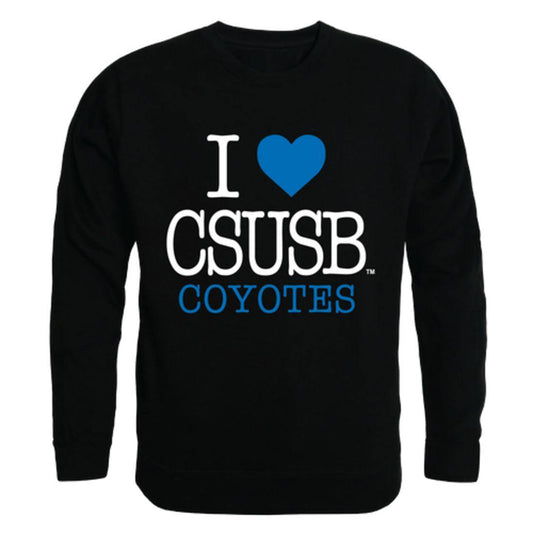 I Love CSUSB California State University San Bernardino Coyotes Crewneck Pullover Sweatshirt Sweater-Campus-Wardrobe