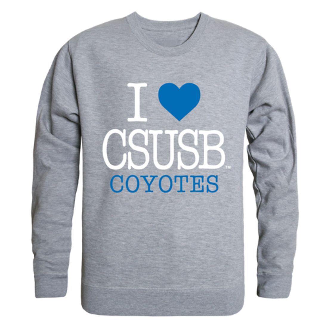 I Love CSUSB California State University San Bernardino Coyotes Crewneck Pullover Sweatshirt Sweater-Campus-Wardrobe