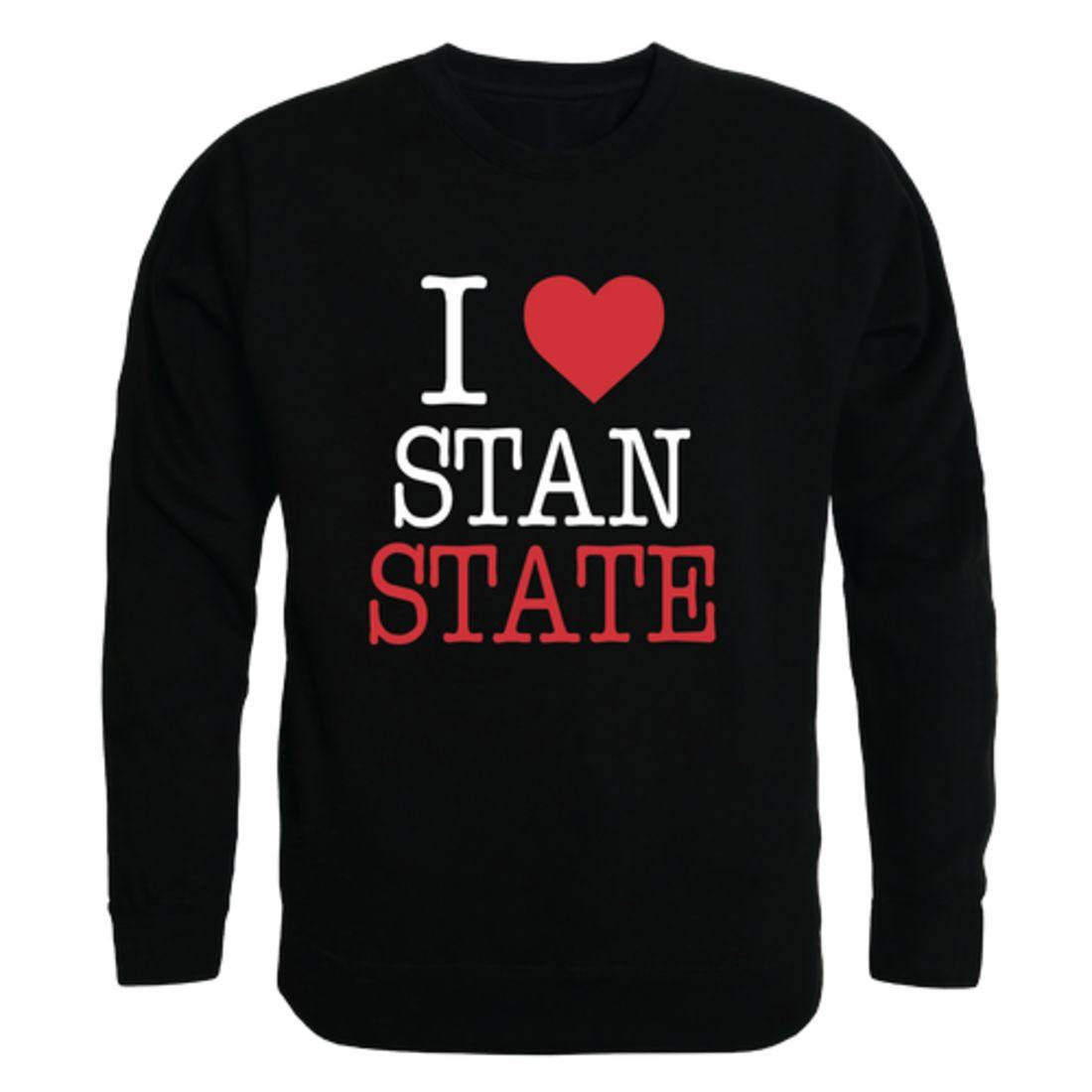 I Love CSUSTAN California State University Stanislaus Warriors Crewneck Pullover Sweatshirt Sweater-Campus-Wardrobe