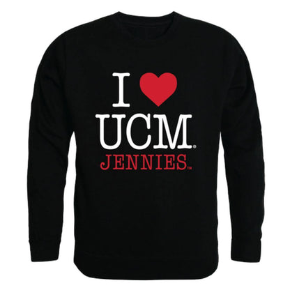 I Love UCM University of Central Missouri Mules Crewneck Pullover Sweatshirt Sweater-Campus-Wardrobe