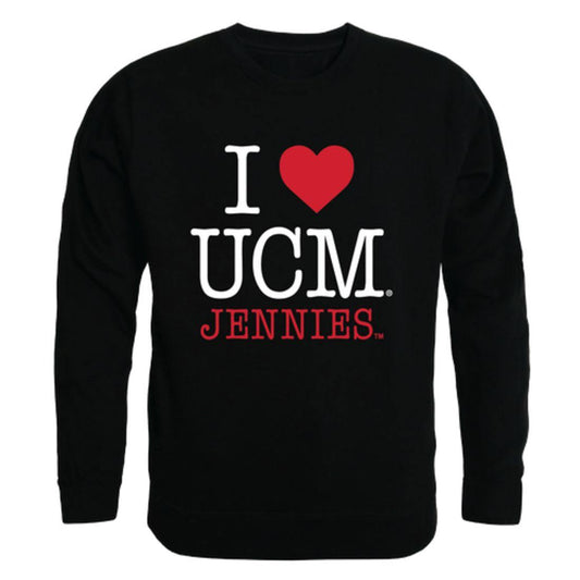 I Love UCM University of Central Missouri Mules Crewneck Pullover Sweatshirt Sweater-Campus-Wardrobe