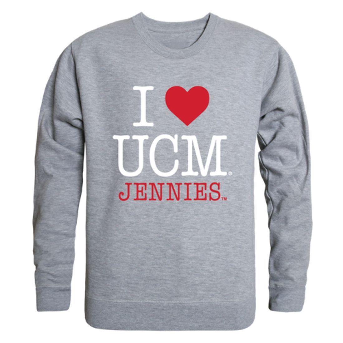I Love UCM University of Central Missouri Mules Crewneck Pullover Sweatshirt Sweater-Campus-Wardrobe