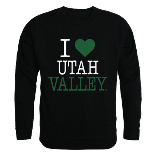 I Love UVU Utah Valley University Wolverines Crewneck Pullover Sweatshirt Sweater-Campus-Wardrobe