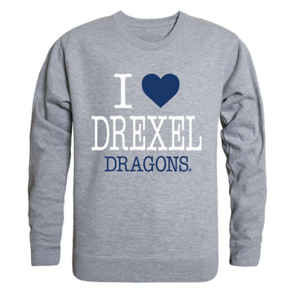 I Love Drexel University Dragons Crewneck Pullover Sweatshirt Sweater-Campus-Wardrobe