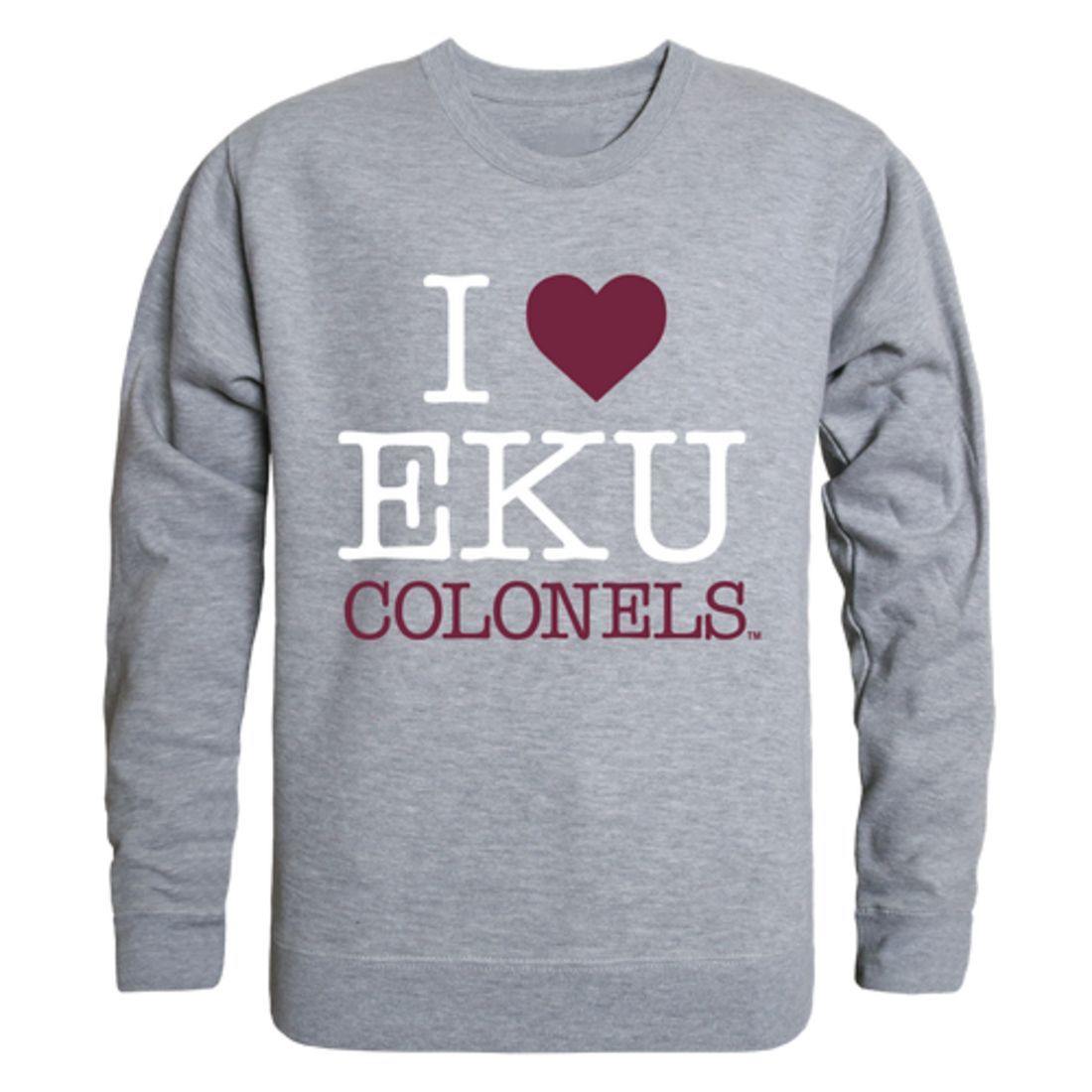 I Love EKU Eastern Kentucky University Colonels Crewneck Pullover Sweatshirt Sweater-Campus-Wardrobe