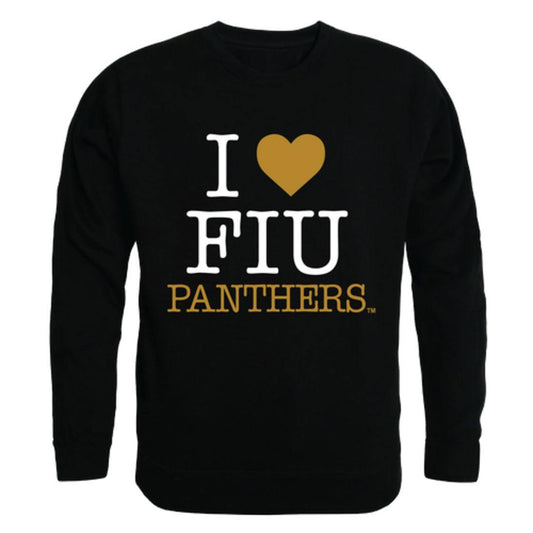 I Love FIU Florida International University Panthers Crewneck Pullover Sweatshirt Sweater-Campus-Wardrobe