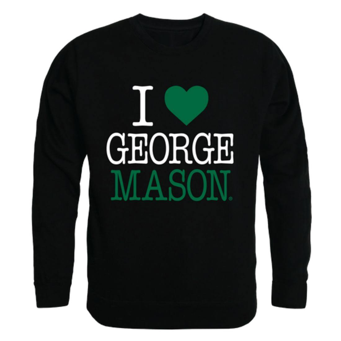 I Love GMU George Mason University Patriots Crewneck Pullover Sweatshirt Sweater-Campus-Wardrobe