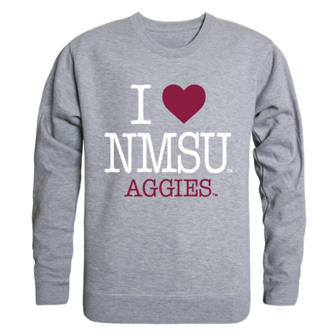 I Love NMSU New Mexico State University Aggies Crewneck Pullover Sweatshirt Sweater-Campus-Wardrobe