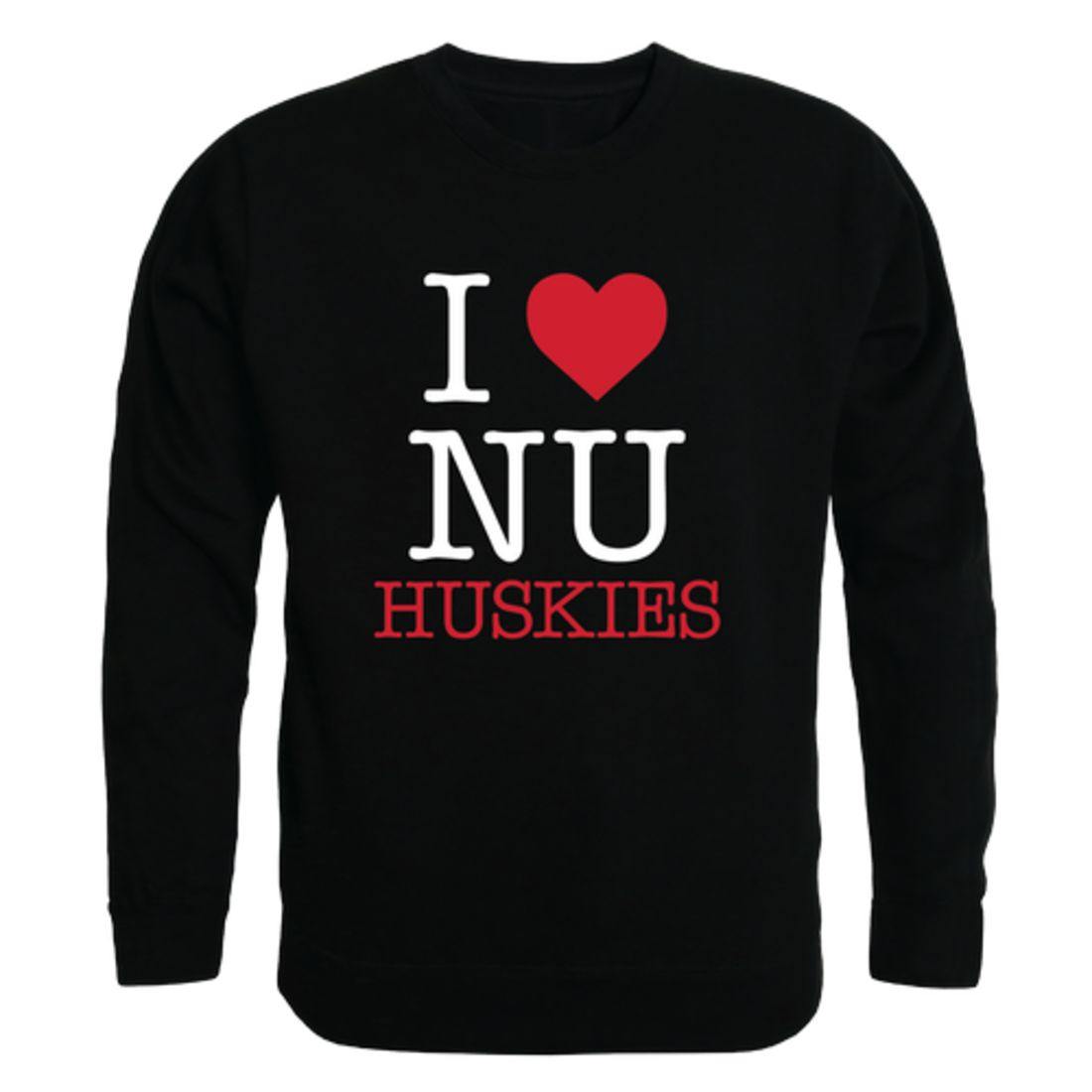 I Love Northeastern University Huskies Crewneck Pullover Sweatshirt Sweater-Campus-Wardrobe