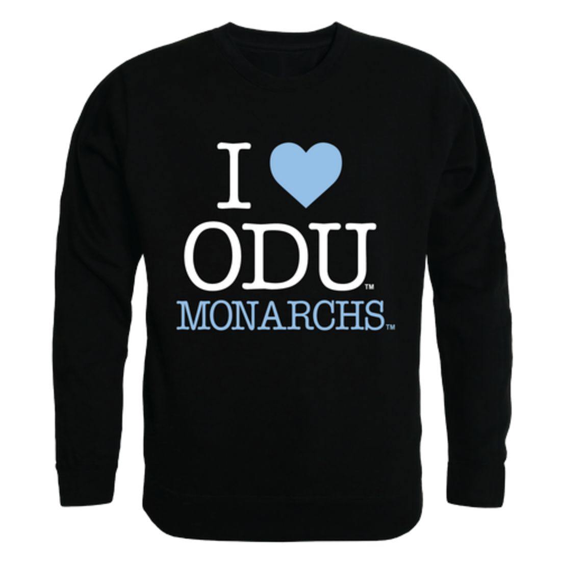 I Love ODU Old Dominion University Monarchs Crewneck Pullover Sweatshirt Sweater-Campus-Wardrobe