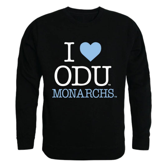 I Love ODU Old Dominion University Monarchs Crewneck Pullover Sweatshirt Sweater-Campus-Wardrobe