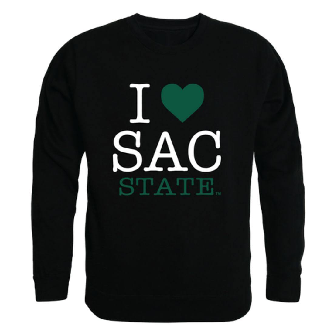 I Love Sacramento State Hornets Crewneck Pullover Sweatshirt Sweater-Campus-Wardrobe